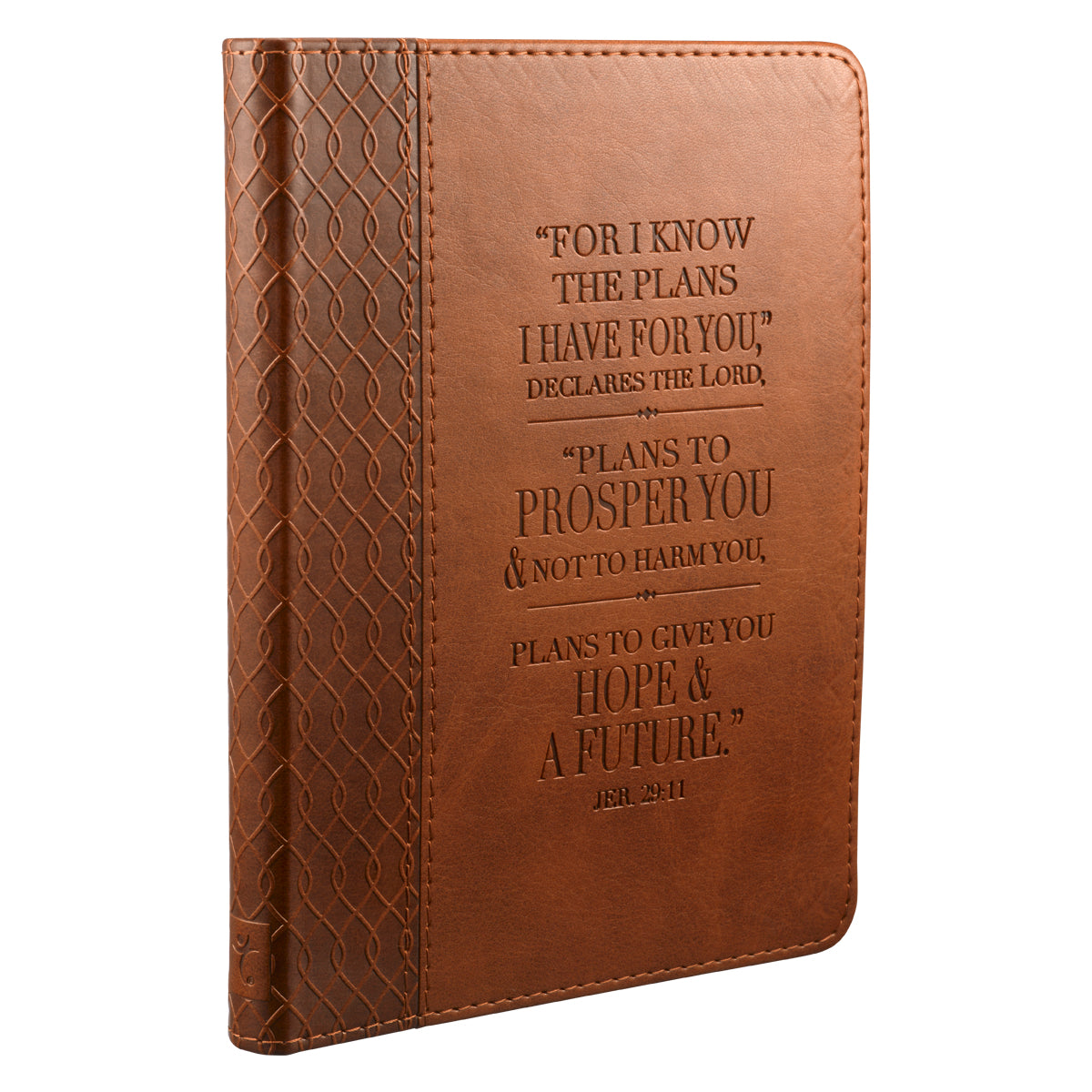 I Know The Plans Tawny Brown Faux Leather Handy-sized Journal - Jeremiah 29:11 - The Christian Gift Company