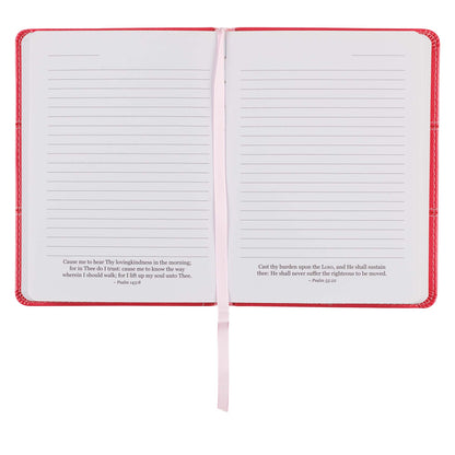With God All Things Are Possible Fuchsia Pink Faux Leather Handy-sized Journal - Matthew 19:26 - The Christian Gift Company