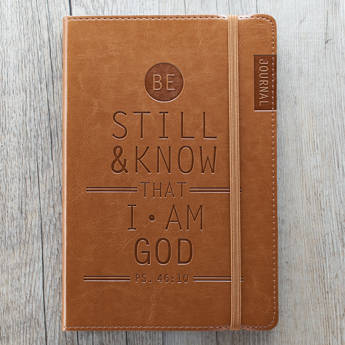 Be Still & Know Tan Flexcover Journal - Psalm 46:10 - The Christian Gift Company