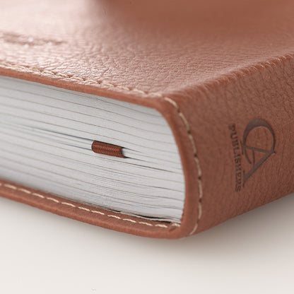 Words of Jesus For Men Saddle Tan Faux Leather Devotional - The Christian Gift Company