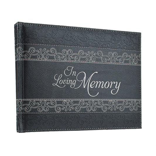 In Loving Memory Charcoal Guest Book - The Christian Gift Company