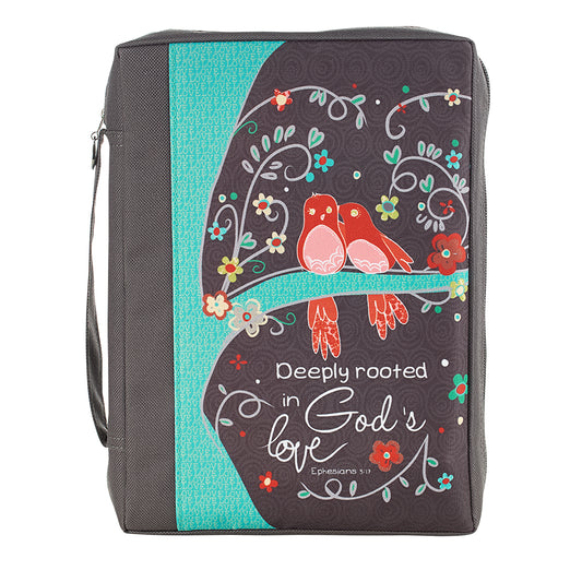 Deeply Rooted in God's Love Poly-canvas Value Bible Cover - Ephesians 3:17 - The Christian Gift Company