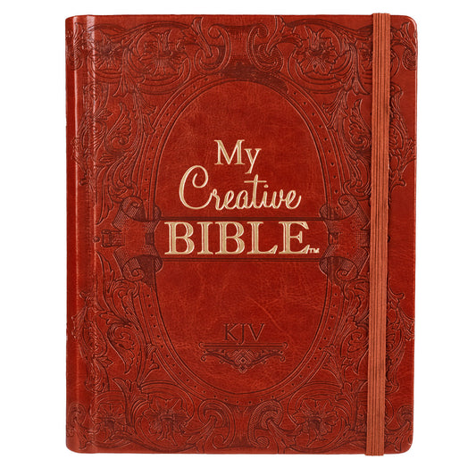 Saddle Tan Faux Leather Hardcover KJV My Creative Bible - The Christian Gift Company