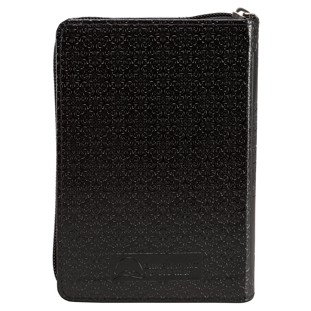 Black Faux Leather Compact King James Version Bible with Zippered Closure - The Christian Gift Company