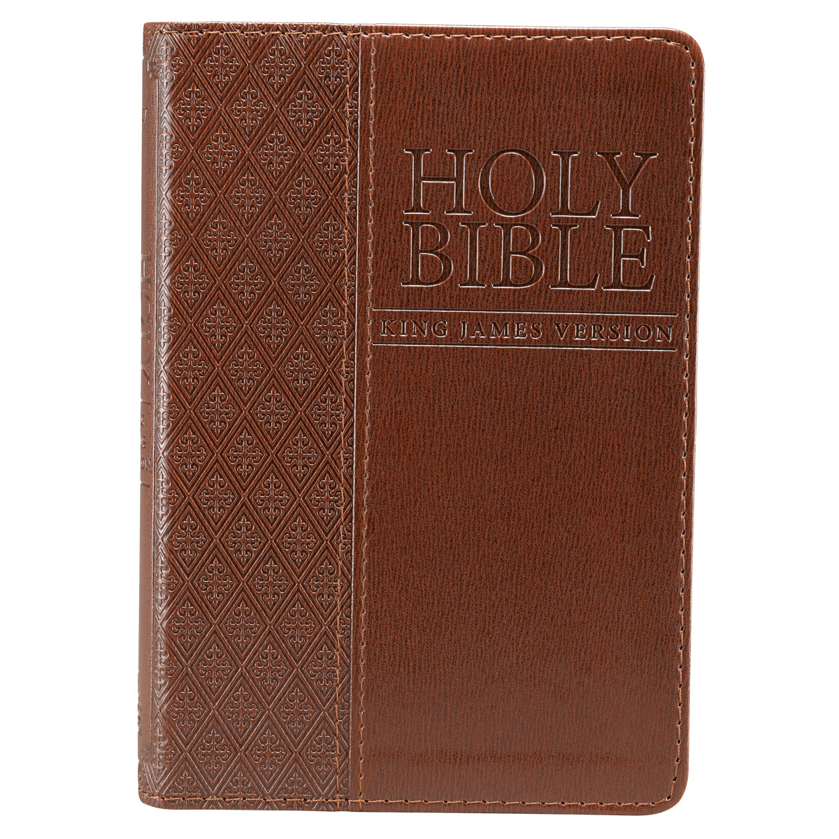 Saddle Tan Faux Leather Compact King James Version Bible - The Christian Gift Company