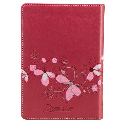 Pink Faux Leather Compact King James Version Bible - The Christian Gift Company