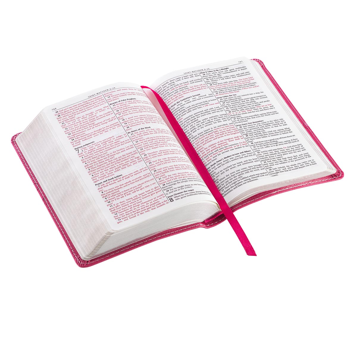 Pink Faux Leather Compact King James Version Bible - The Christian Gift Company