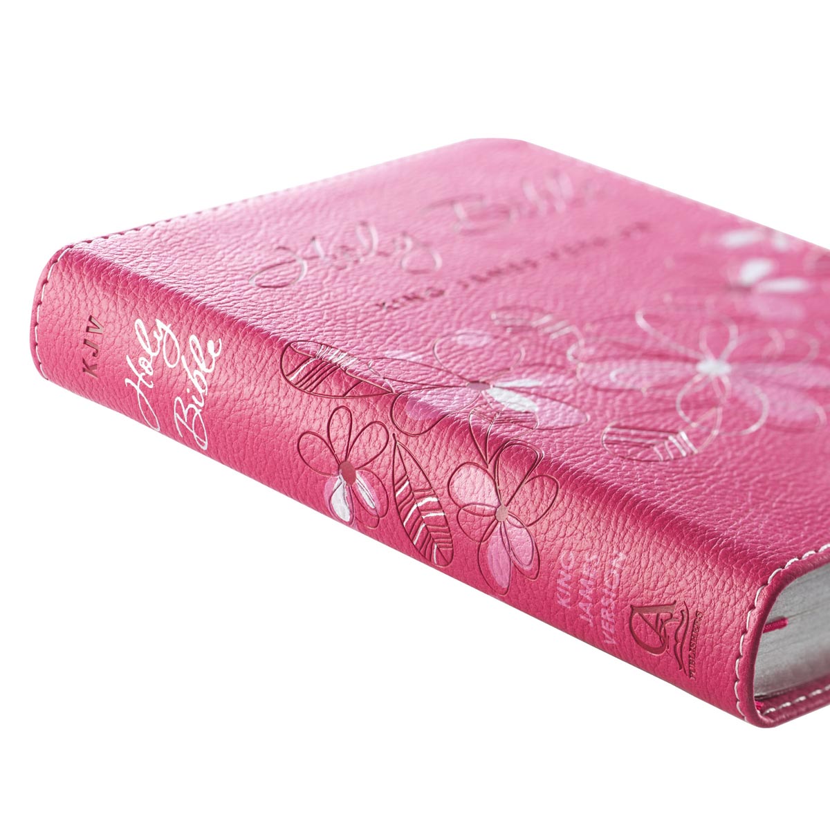 Pink Faux Leather Compact King James Version Bible - The Christian Gift Company