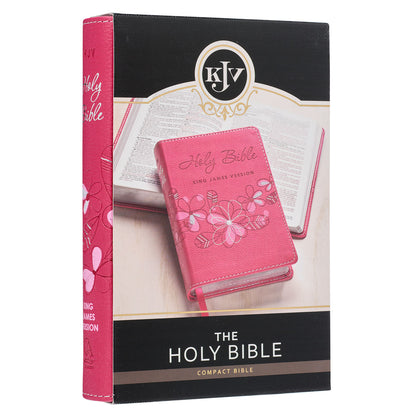 Pink Faux Leather Compact King James Version Bible - The Christian Gift Company