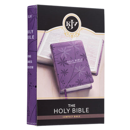 Purple Faux Leather Compact King James Version Bible - The Christian Gift Company