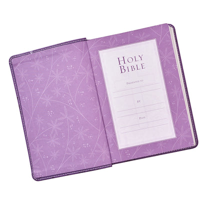 Purple Faux Leather Compact King James Version Bible - The Christian Gift Company