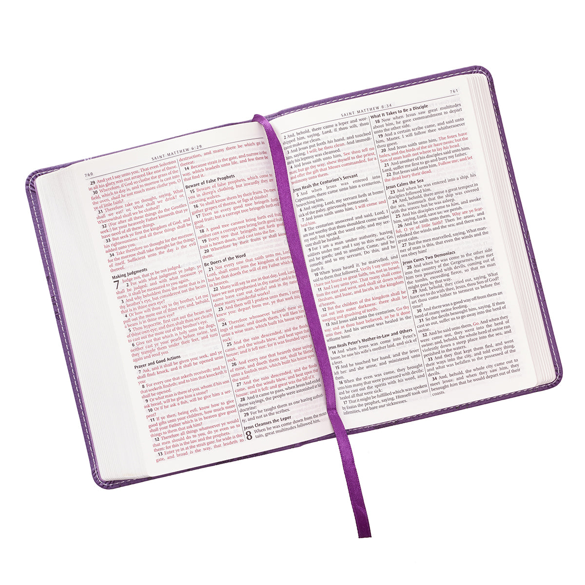 Purple Faux Leather Compact King James Version Bible - The Christian Gift Company