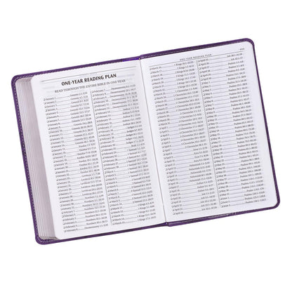 Purple Faux Leather Compact King James Version Bible - The Christian Gift Company