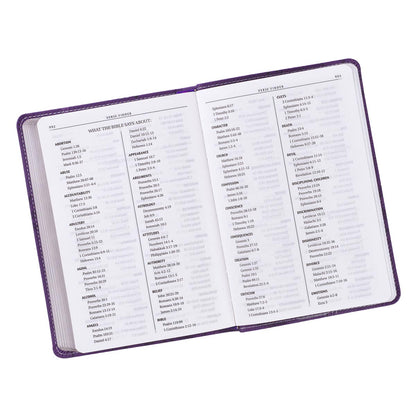 Purple Faux Leather Compact King James Version Bible - The Christian Gift Company