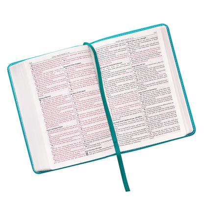 Turquoise Faux Leather Compact King James Version Bible - The Christian Gift Company