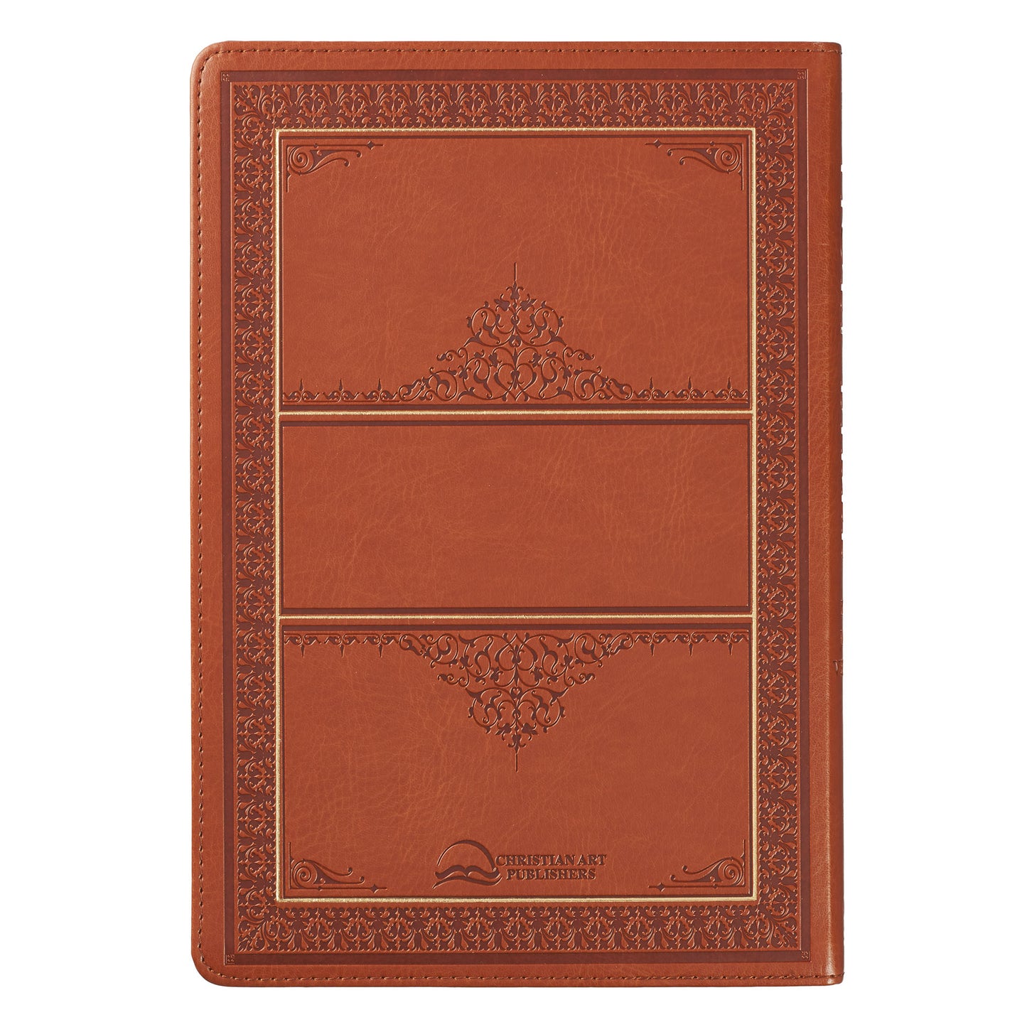 Saddle Tan Faux Leather Large Print Thinline King James Version Bible with Thumb Index - The Christian Gift Company