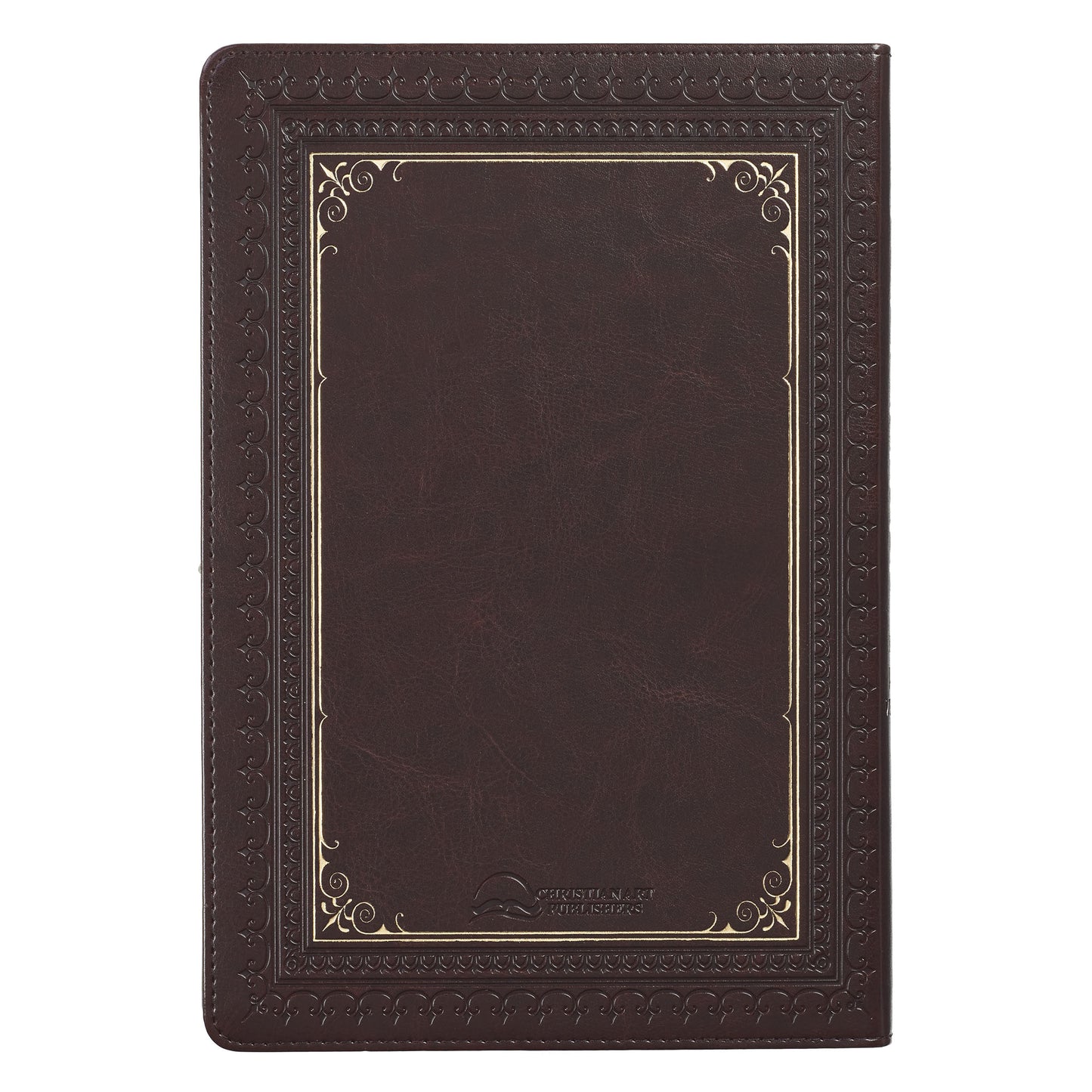 Dark Brown Faux Leather Large Print Thinline King James Version Bible with Thumb Index - The Christian Gift Company