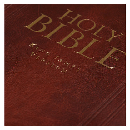 Saddle Tan Faux Leather Deluxe King James Version Gift Bible with Thumb Index - The Christian Gift Company