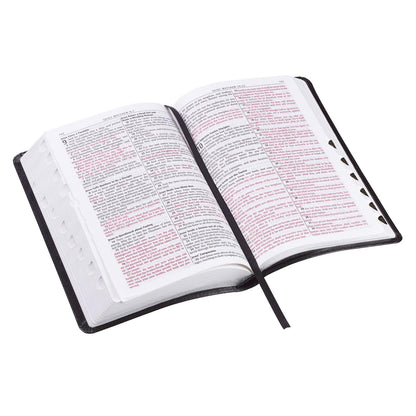 Black Faux Leather King James Version Deluxe Gift Bible with Thumb Index - The Christian Gift Company