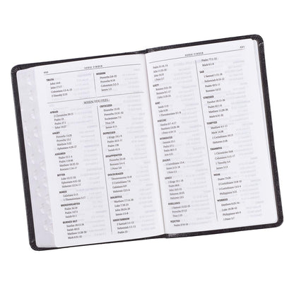 Black Faux Leather King James Version Deluxe Gift Bible with Thumb Index - The Christian Gift Company