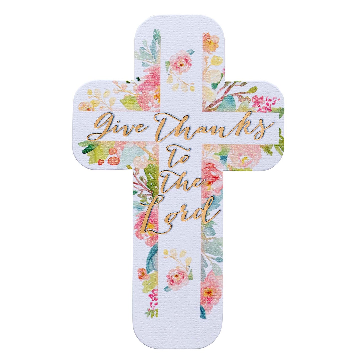 Give Thanks to the Lord Paper Cross Bookmark - Psalm 136:1 - The Christian Gift Company