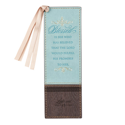 Blessed Is She Who Has Believed Faux Leather Bookmark - Luke 1:45 - The Christian Gift Company