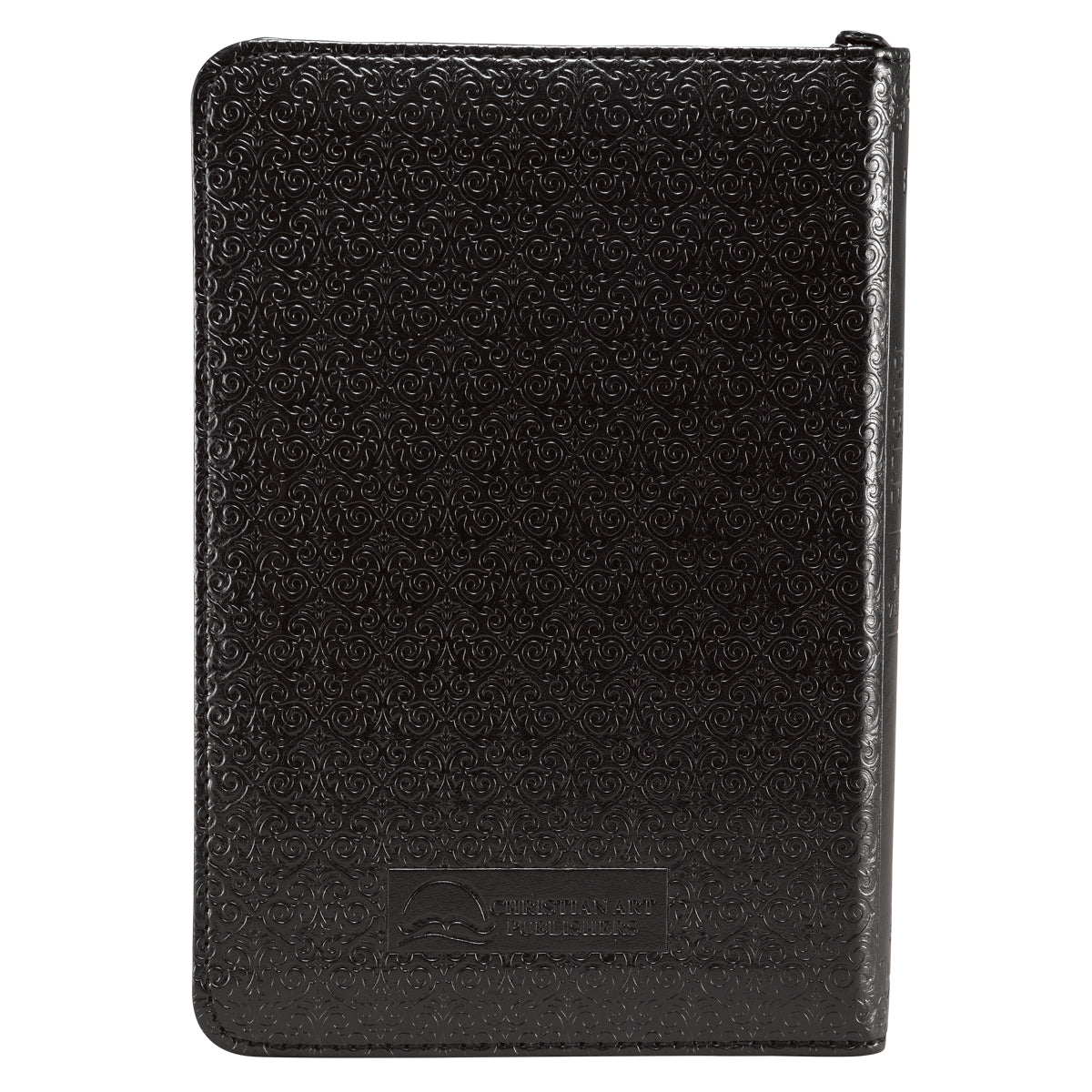 Black Faux Leather Mini Pocket King James Version Bible with Zippered Closure - The Christian Gift Company