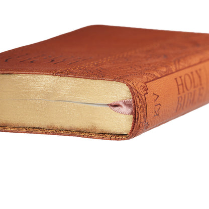 Toffee Brown Faux Leather King James Version Mini Pocket Bible - The Christian Gift Company