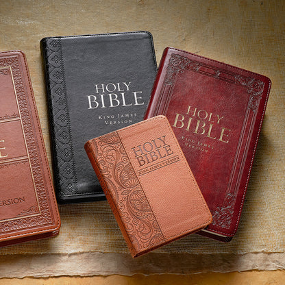 Toffee Brown Faux Leather King James Version Mini Pocket Bible - The Christian Gift Company