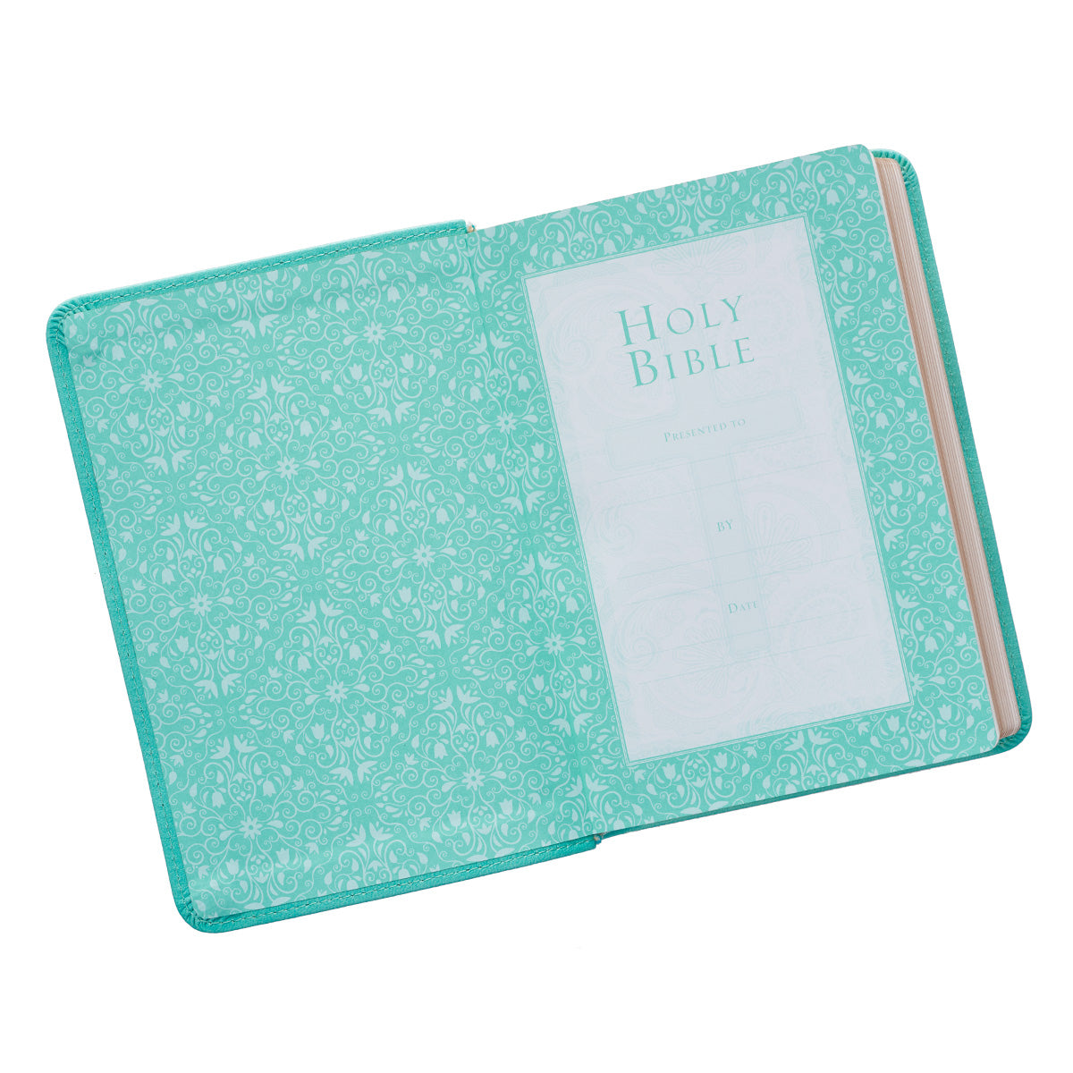 Robin’s-egg Blue Faux Leather Large Print Compact King James Version Bible - The Christian Gift Company