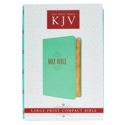 Robin’s-egg Blue Faux Leather Large Print Compact King James Version Bible - The Christian Gift Company