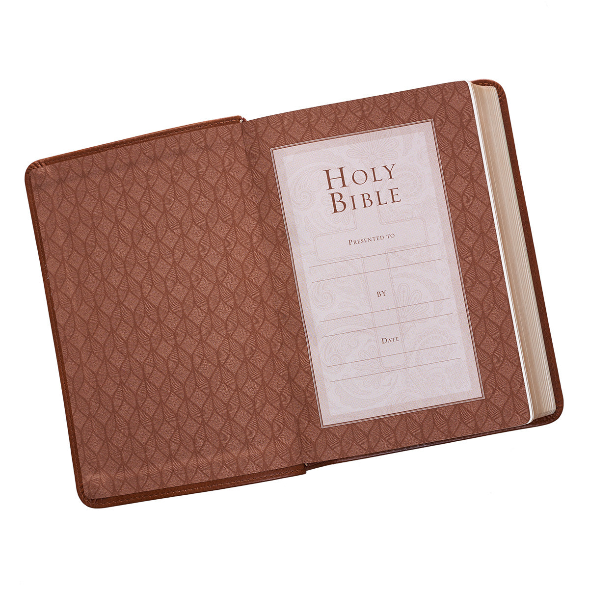 Saddle Tan Faux Leather Large Print Compact King James Version Bible - The Christian Gift Company