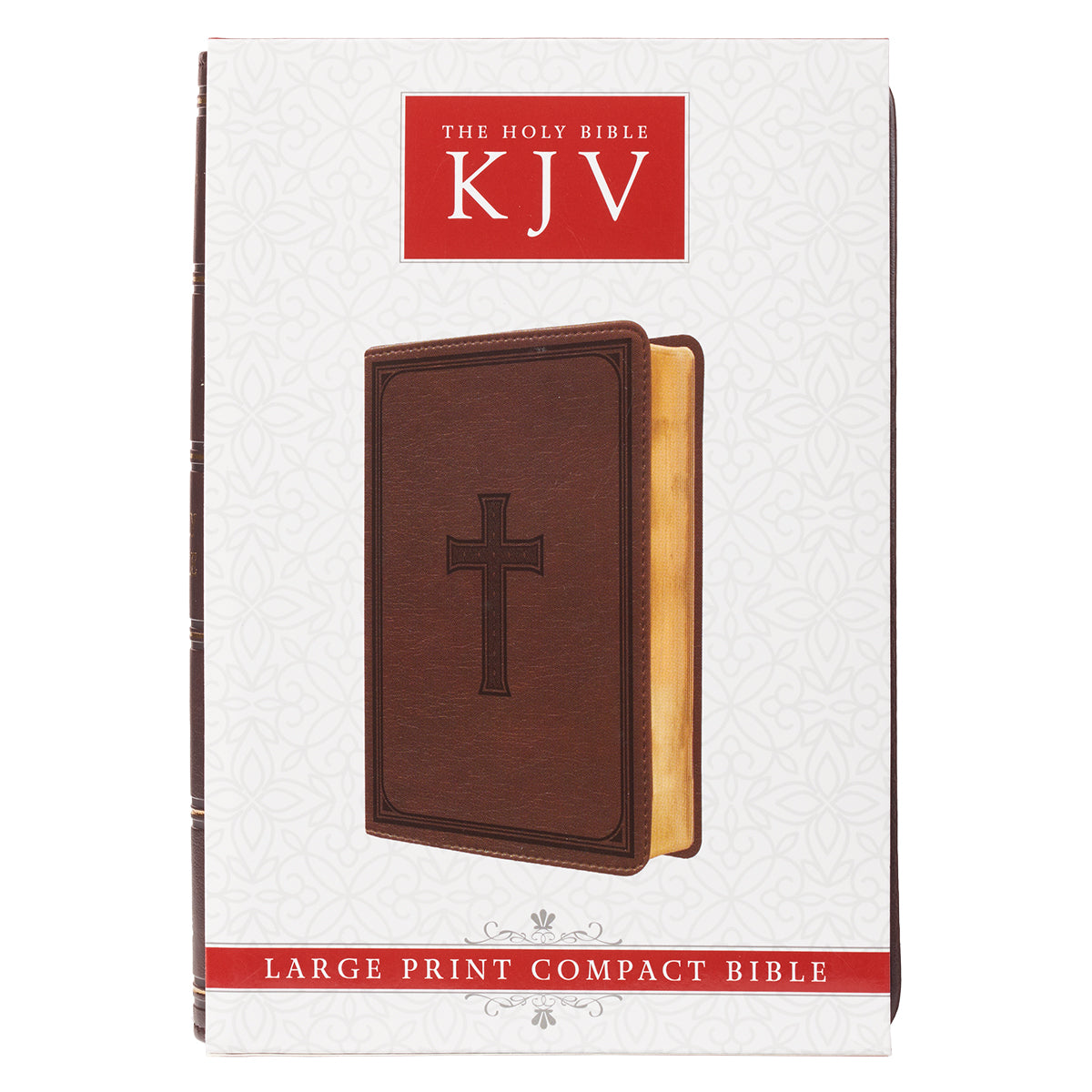 Dark Brown Faux Leather Large Print Compact King James Version Bible - The Christian Gift Company