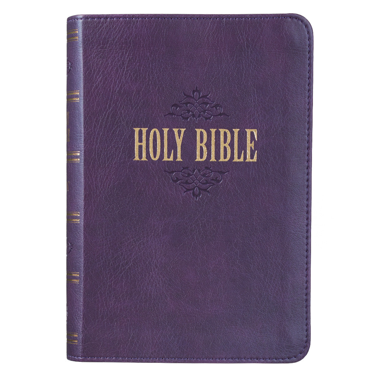 Purple Faux Leather Large Print Compact King James Version Bible - The Christian Gift Company