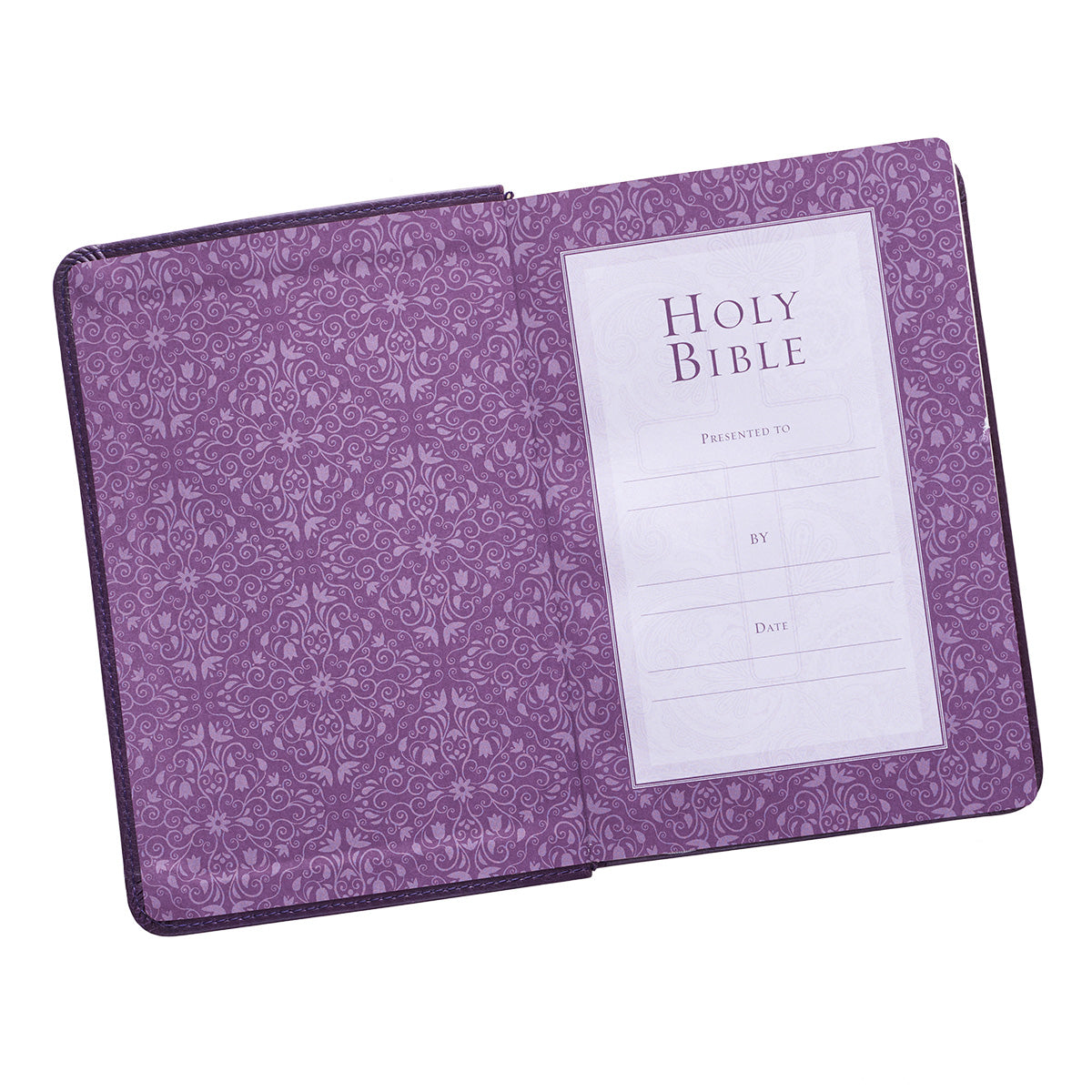 Purple Faux Leather Large Print Compact King James Version Bible - The Christian Gift Company