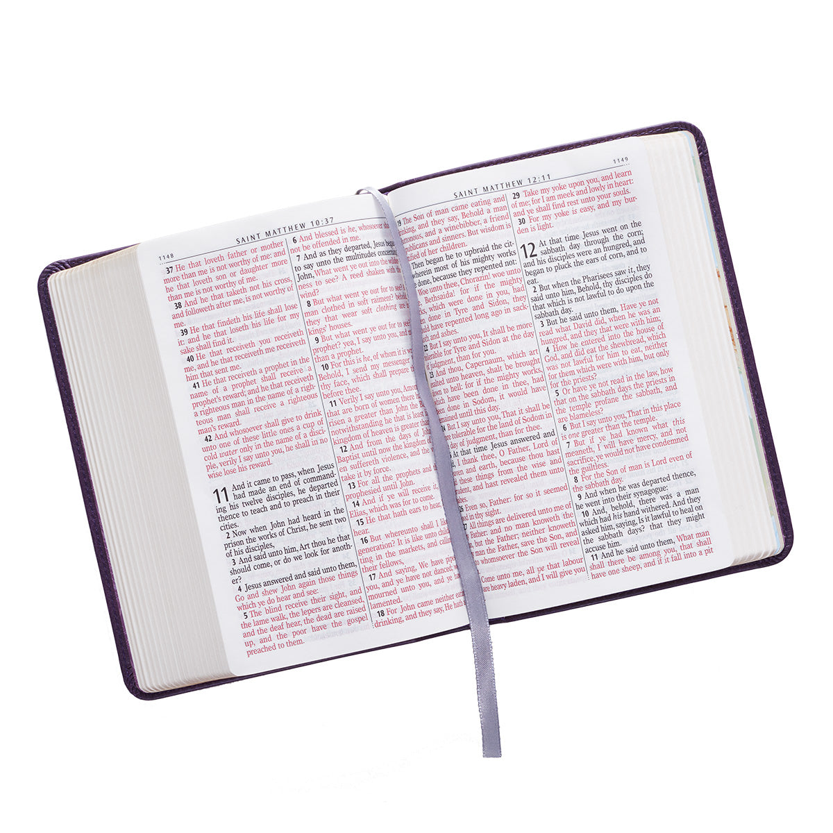 Purple Faux Leather Large Print Compact King James Version Bible - The Christian Gift Company