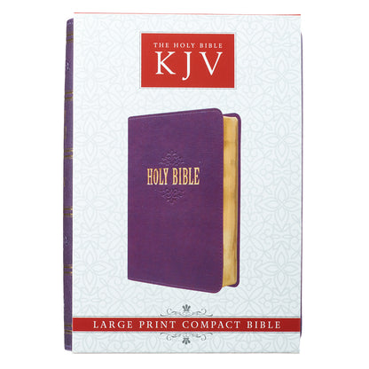 Purple Faux Leather Large Print Compact King James Version Bible - The Christian Gift Company