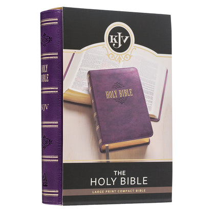 Purple Faux Leather Large Print Compact King James Version Bible - The Christian Gift Company