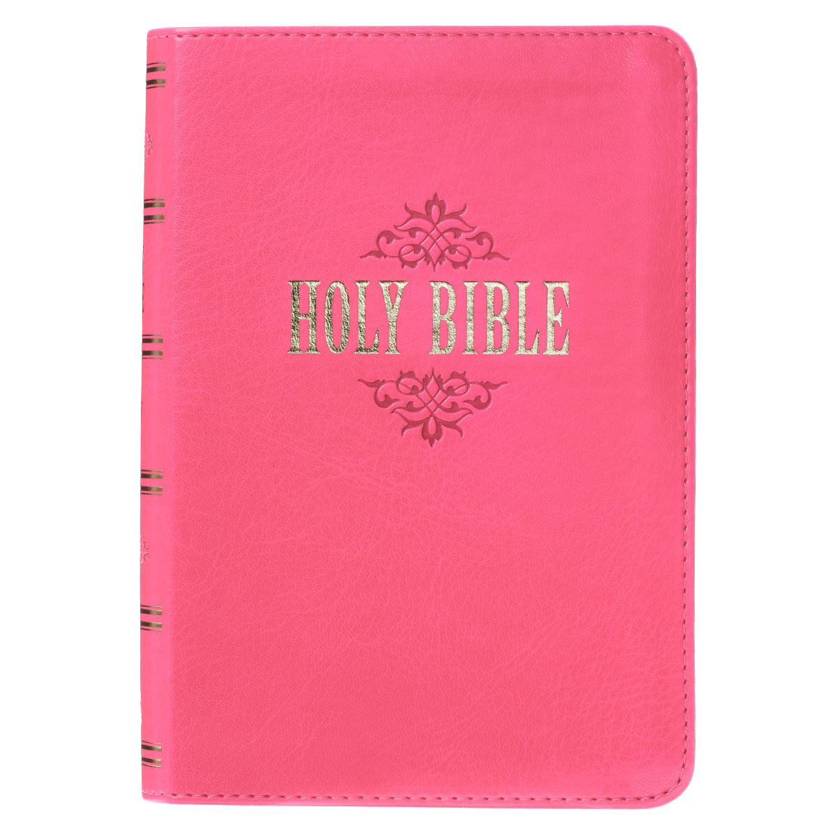 Pink Faux Leather Large Print Compact King James Version Bible - The Christian Gift Company