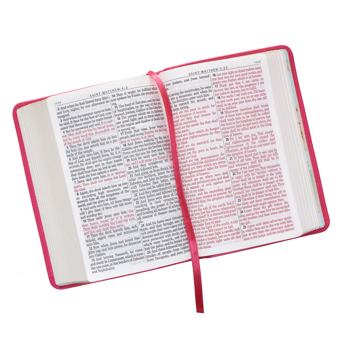 Pink Faux Leather Large Print Compact King James Version Bible - The Christian Gift Company