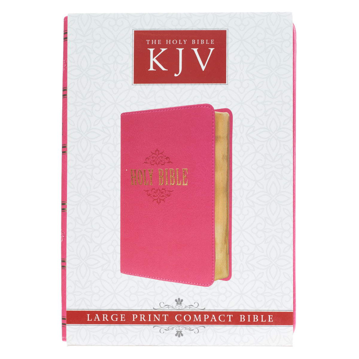 Pink Faux Leather Large Print Compact King James Version Bible - The Christian Gift Company