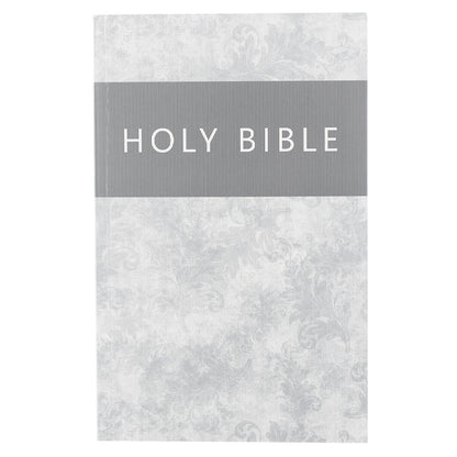 Silver-Grey Damask Softcover King James Version Outreach Bible - The Christian Gift Company