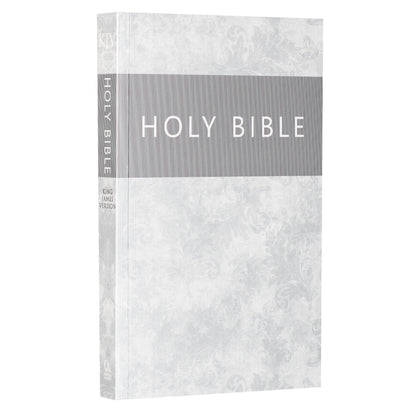 Silver-Grey Damask Softcover King James Version Outreach Bible - The Christian Gift Company