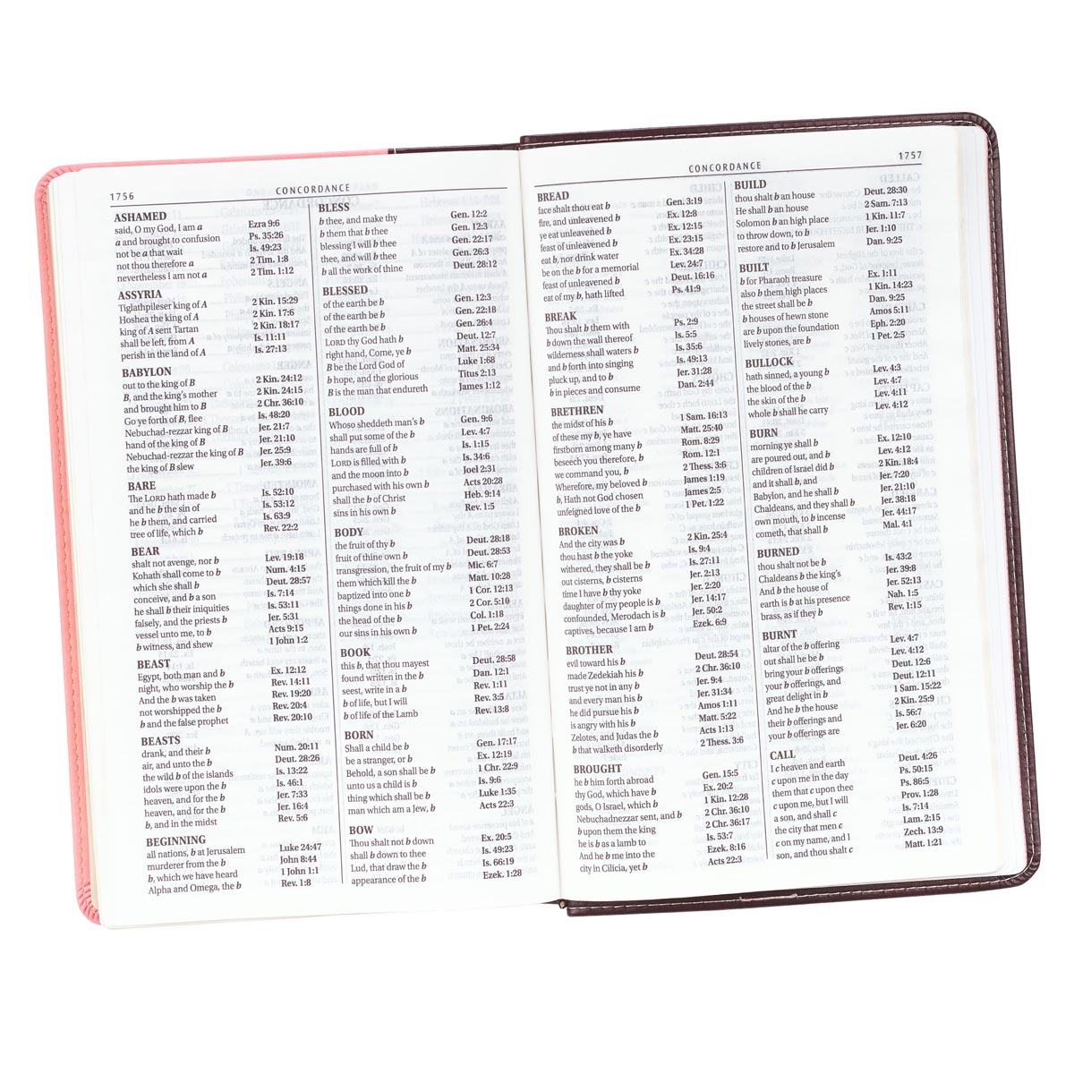 Burgundy and Pink Faux Leather Giant Print Standard-size King James Version Bible - The Christian Gift Company