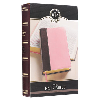 Burgundy and Pink Faux Leather Giant Print Standard-size King James Version Bible - The Christian Gift Company