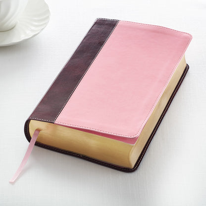 Burgundy and Pink Faux Leather Giant Print Standard-size King James Version Bible - The Christian Gift Company