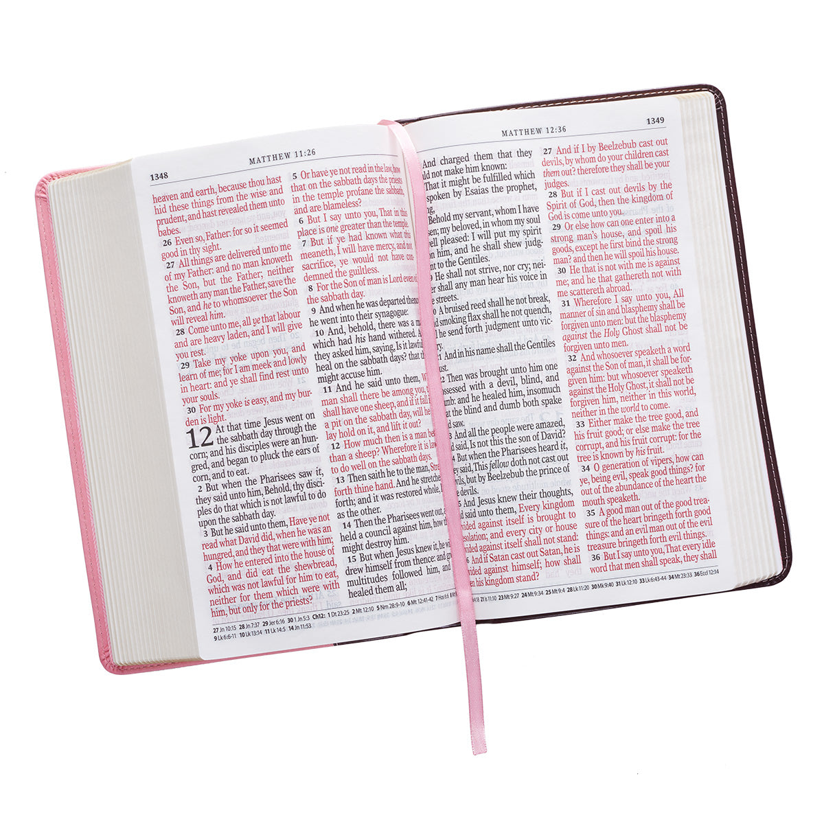 Burgundy and Pink Faux Leather Giant Print Standard-size King James Version Bible - The Christian Gift Company