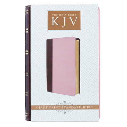 Burgundy and Pink Faux Leather Giant Print Standard-size King James Version Bible - The Christian Gift Company