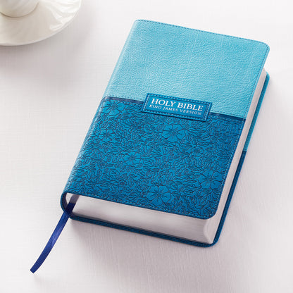 Blue Two-tone Faux Leather Giant Print Standard-size King James Version Bible - The Christian Gift Company