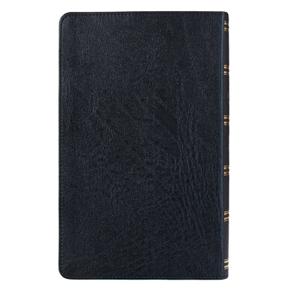 Two-tone Black Faux Leather Giant Print Standard-size King James Version Bible with Thumb Index - The Christian Gift Company